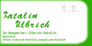 katalin ulbrich business card